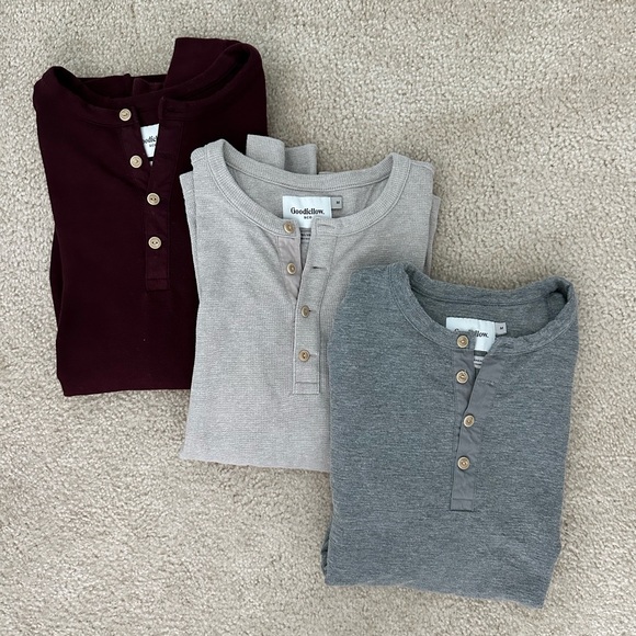 Set of 3 Goodfellow & Co Button Down Shirts - Maroon Gray and Cream - M - Picture 1 of 4